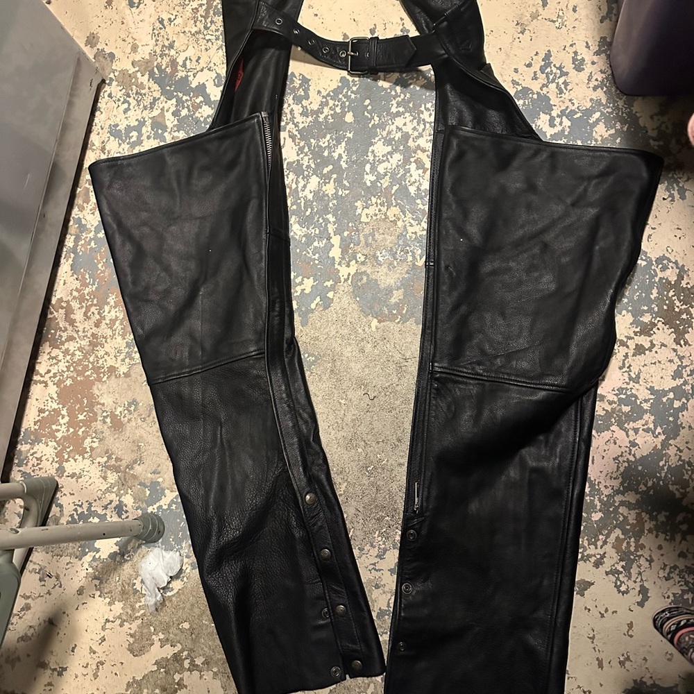 Men's Black‎ Leather Chaps size xl